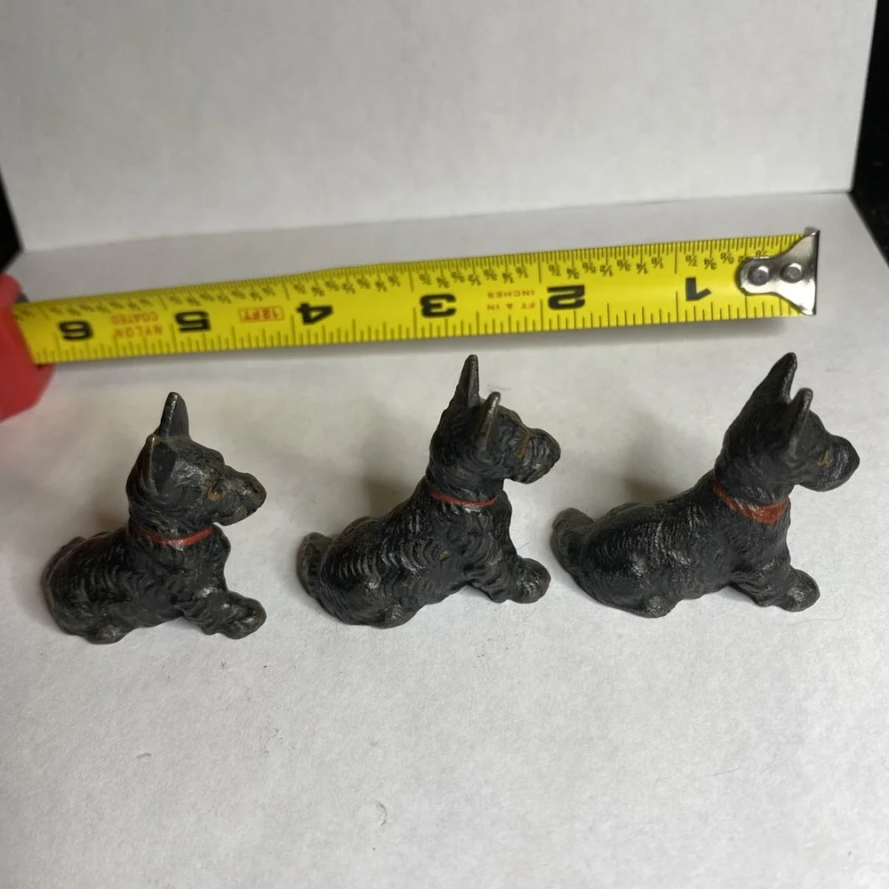 Vintage Hubley? Scottie‎ Dog Lot Of 3 Paperweight Figurines Scottish Terrier
